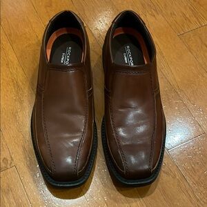 Rockport Brown Leather Loafers Slip-On Dress Shoes